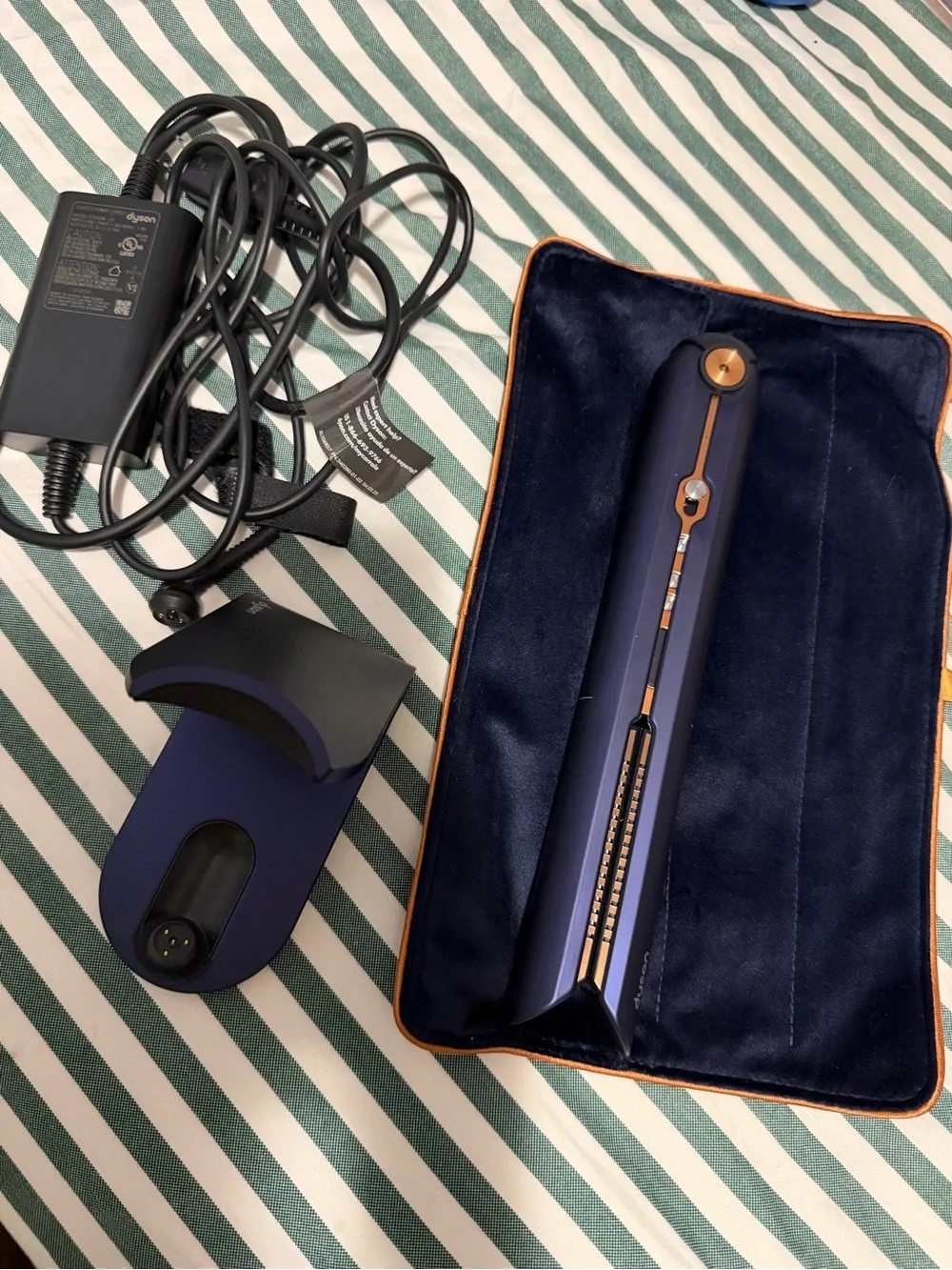 Dyson Navy Blue and Rose Gold Hair Straightener with Case